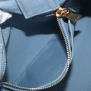 PRADA Hand Bag Straw 2way Light Blue Gold Auth 197472A-25