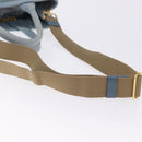 PRADA Hand Bag Straw 2way Light Blue Gold Auth 197472A-8