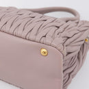 Miu Miu Matelasse Hand Bag Leather 2way Gray Gold Auth 197475A-17