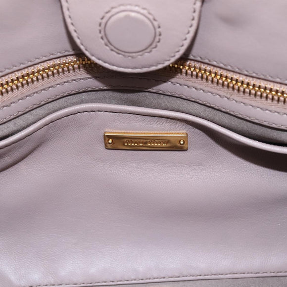 Miu Miu Matelasse Hand Bag Leather 2way Gray Gold Auth 197475A