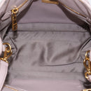 Miu Miu Matelasse Hand Bag Leather 2way Gray Gold Auth 197475A-11