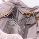 Miu Miu Matelasse Hand Bag Leather 2way Gray Gold Auth 197475A-19