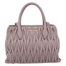 Miu Miu Matelasse Hand Bag Leather 2way Gray Gold Auth 197475A-13