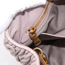 Miu Miu Matelasse Hand Bag Leather 2way Gray Gold Auth 197475A-22