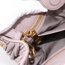 Miu Miu Matelasse Hand Bag Leather 2way Gray Gold Auth 197475A-25
