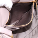 Miu Miu Matelasse Hand Bag Leather 2way Gray Gold Auth 197475A-26