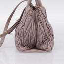 Miu Miu Matelasse Hand Bag Leather 2way Gray Gold Auth 197475A-4