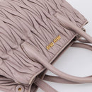 Miu Miu Matelasse Hand Bag Leather 2way Gray Gold Auth 197475A-6