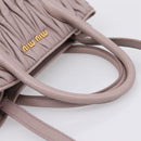 Miu Miu Matelasse Hand Bag Leather 2way Gray Gold Auth 197475A-7