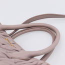 Miu Miu Matelasse Hand Bag Leather 2way Gray Gold Auth 197475A-14