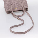 Miu Miu Matelasse Hand Bag Leather 2way Gray Gold Auth 197475A-8