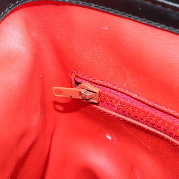 GUCCI Web Sherry Line Boston Bag Leather Black Gold Auth 197480