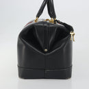 GUCCI Web Sherry Line Boston Bag Leather Black Gold Auth 197480-5