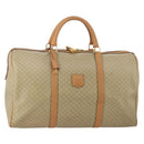 CELINE Macadam Canvas Boston Bag PVC Beige Gold Auth 197482A-1