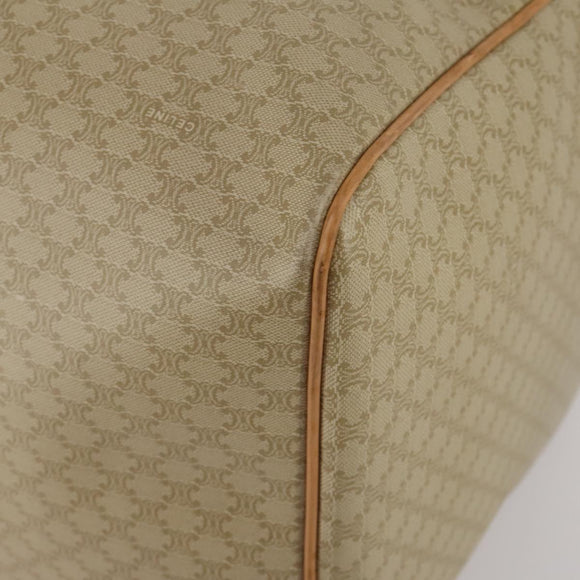 CELINE Macadam Canvas Boston Bag PVC Beige Gold Auth 197482A