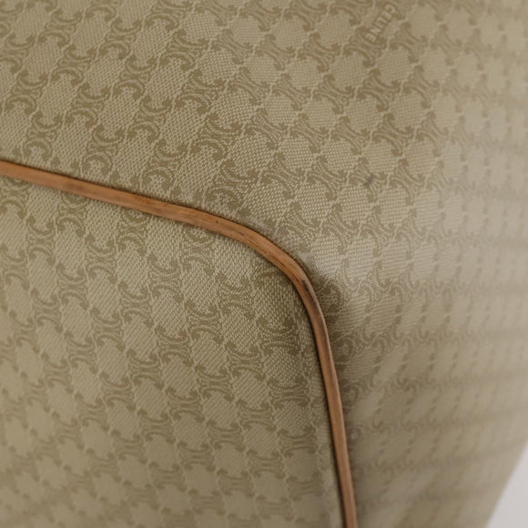 CELINE Macadam Canvas Boston Bag PVC Beige Gold Auth 197482A