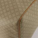 CELINE Macadam Canvas Boston Bag PVC Beige Gold Auth 197482A-16
