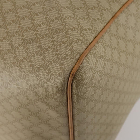 CELINE Macadam Canvas Boston Bag PVC Beige Gold Auth 197482A