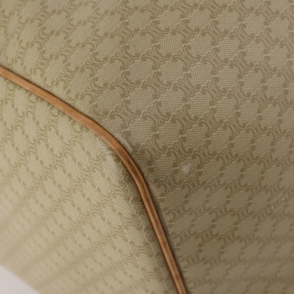 CELINE Macadam Canvas Boston Bag PVC Beige Gold Auth 197482A