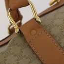 CELINE Macadam Canvas Boston Bag PVC Beige Gold Auth 197482A-18