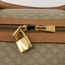 CELINE Macadam Canvas Boston Bag PVC Beige Gold Auth 197482A-10