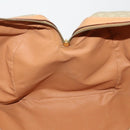 CELINE Macadam Canvas Boston Bag PVC Beige Gold Auth 197482A-20