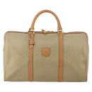 CELINE Macadam Canvas Boston Bag PVC Beige Gold Auth 197482A-13