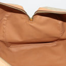CELINE Macadam Canvas Boston Bag PVC Beige Gold Auth 197482A-21