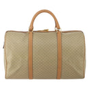 CELINE Macadam Canvas Boston Bag PVC Beige Gold Auth 197482A-2