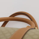 CELINE Macadam Canvas Boston Bag PVC Beige Gold Auth 197482A-8