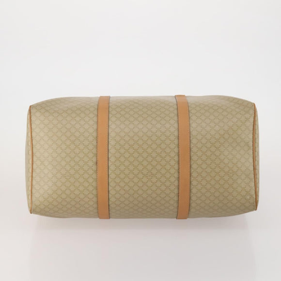 CELINE Macadam Canvas Boston Bag PVC Beige Gold Auth 197482A