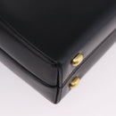 CELINE Shoulder Bag Leather Black Gold Auth 197483A-10