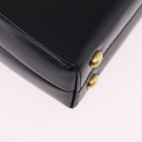 CELINE Shoulder Bag Leather Black Gold Auth 197483A