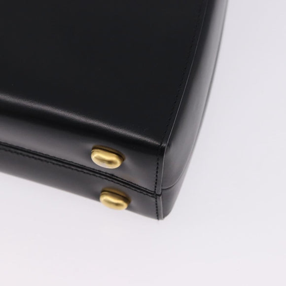 CELINE Shoulder Bag Leather Black Gold Auth 197483A