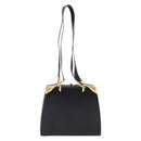 CELINE Shoulder Bag Leather Black Gold Auth 197483A-3