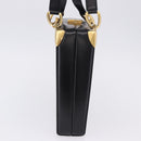 CELINE Shoulder Bag Leather Black Gold Auth 197483A-4