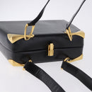CELINE Shoulder Bag Leather Black Gold Auth 197483A-6