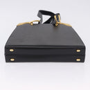 CELINE Shoulder Bag Leather Black Gold Auth 197483A-9