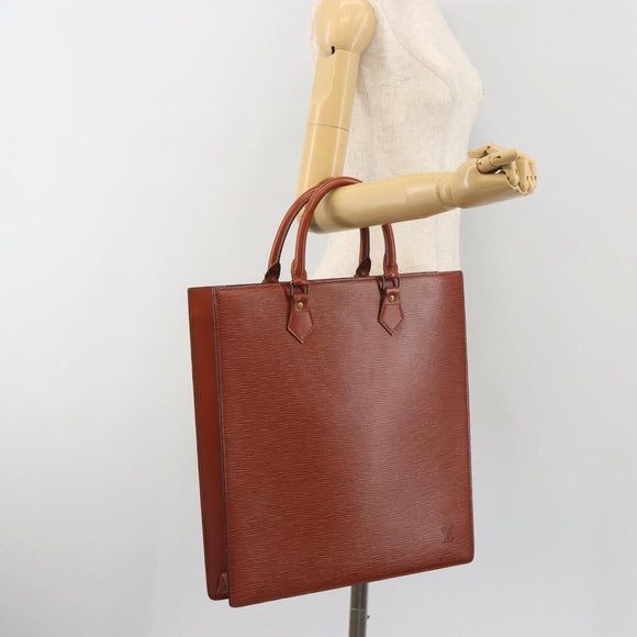 LOUIS VUITTON Epi Sac Plat Hand Bag Brown M52073 LV Auth 197484