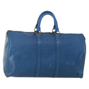 LOUIS VUITTON Epi Keepall 45 Boston Bag Blue M42975 LV Auth 197485-1