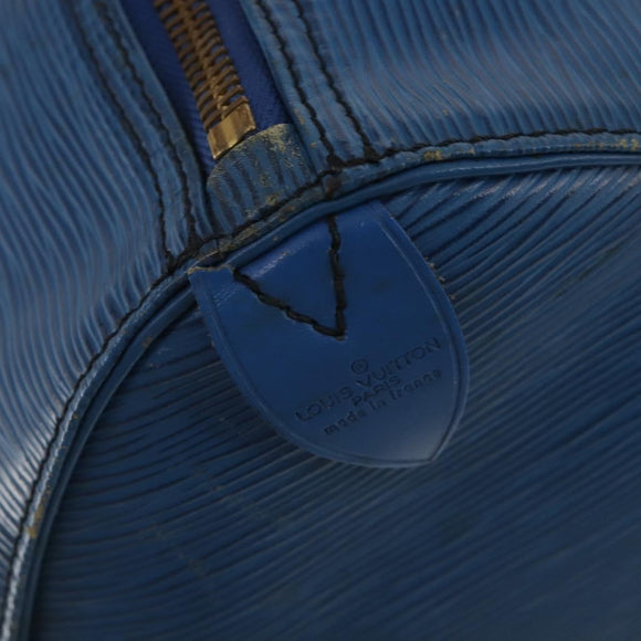 LOUIS VUITTON Epi Keepall 45 Boston Bag Blue M42975 LV Auth 197485