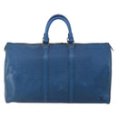 LOUIS VUITTON Epi Keepall 45 Boston Bag Blue M42975 LV Auth 197485-2
