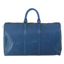 LOUIS VUITTON Epi Keepall 45 Boston Bag Blue M42975 LV Auth 197485-3