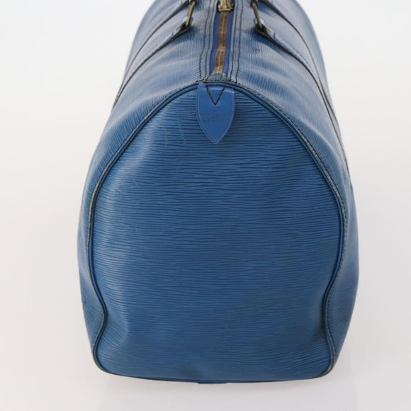 LOUIS VUITTON Epi Keepall 45 Boston Bag Blue M42975 LV Auth 197485