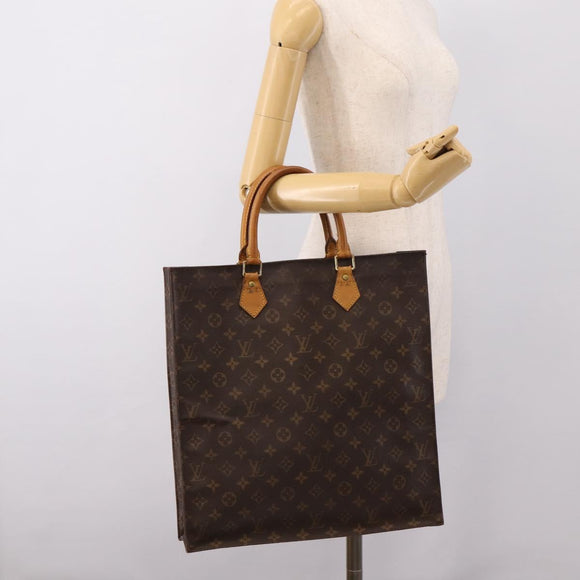 LOUIS VUITTON Monogram Sac Plat Hand Bag M51140 LV Auth 197486