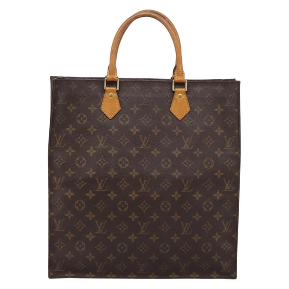 LOUIS VUITTON Monogram Sac Plat Hand Bag M51140 LV Auth 197486