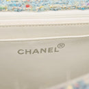CHANEL COCO Mark Chain Hand Bag Tweed Light Blue Silver CC Auth 197488SAM-18