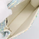 CHANEL COCO Mark Chain Hand Bag Tweed Light Blue Silver CC Auth 197488SAM-10