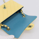 CHANEL Mini Matelasse 20 Chain Shoulder Bag Lamb Skin Yellow CC Auth 197490SV-15