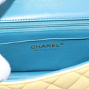 CHANEL Mini Matelasse 20 Chain Shoulder Bag Lamb Skin Yellow CC Auth 197490SV-16